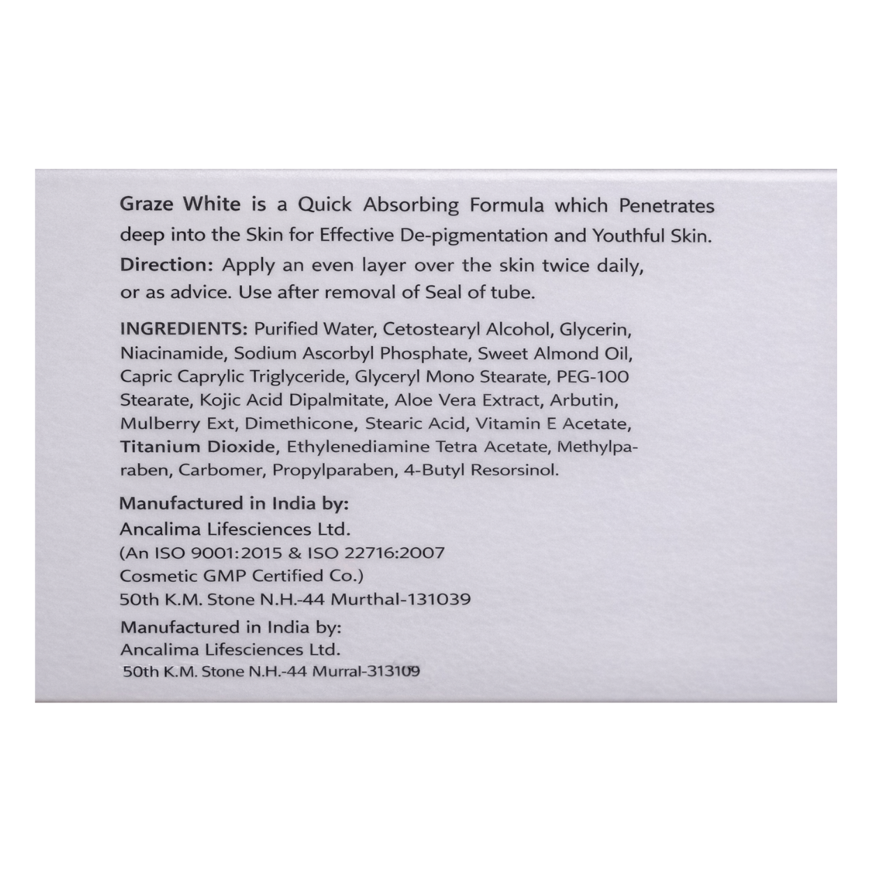 Grazewhite Cream 15gm